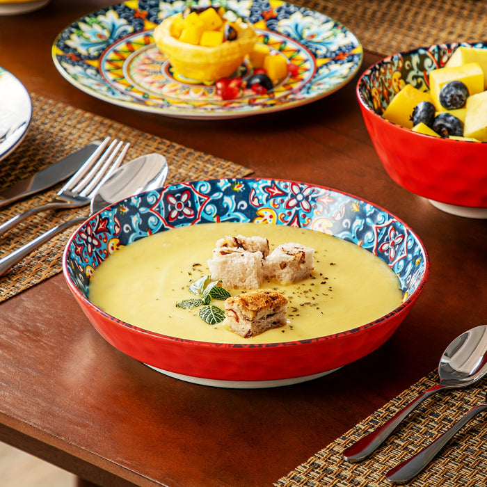 24-delige Diner Set – Steengoed in Bohemien Stijl