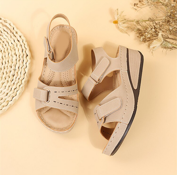Verstelbare Wedge Sandalen voor Vrouwen – Veilige Klittenband Comfort