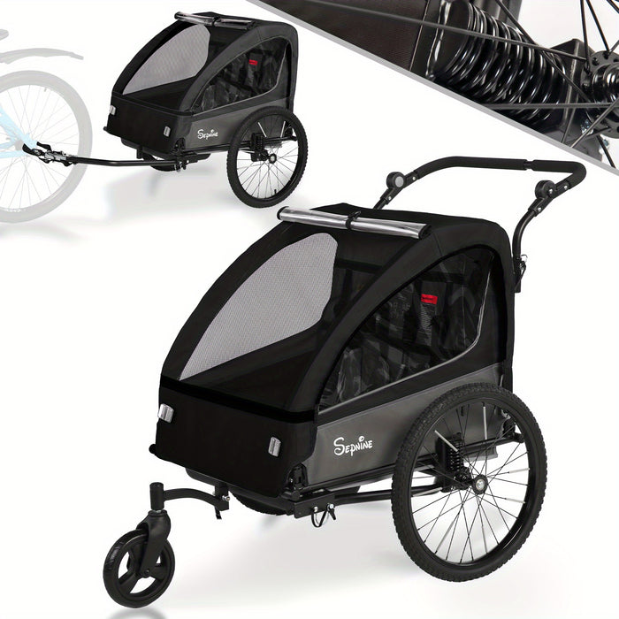 FlexiRide 2-in-1 Fietscaravan – Comfortabel en Opvouwbaar voor Twee Personen