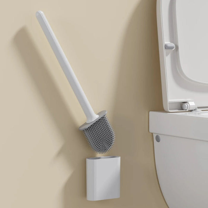 Silikoninen WC-harja seinätelineellä hygieniseen ja tehokkaaseen puhdistukseen