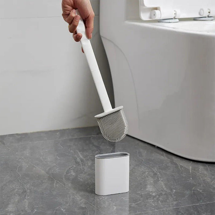 Silikoninen WC-harja seinätelineellä hygieniseen ja tehokkaaseen puhdistukseen