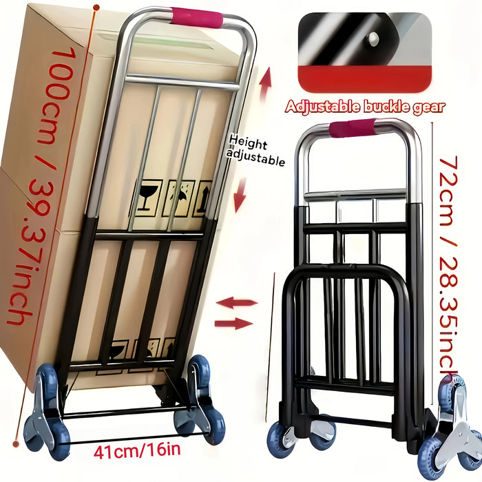 Zware Tri-Wheel Trapklimmende Handtruck – Draagbare Vouwdolly voor Zware Ladingen
