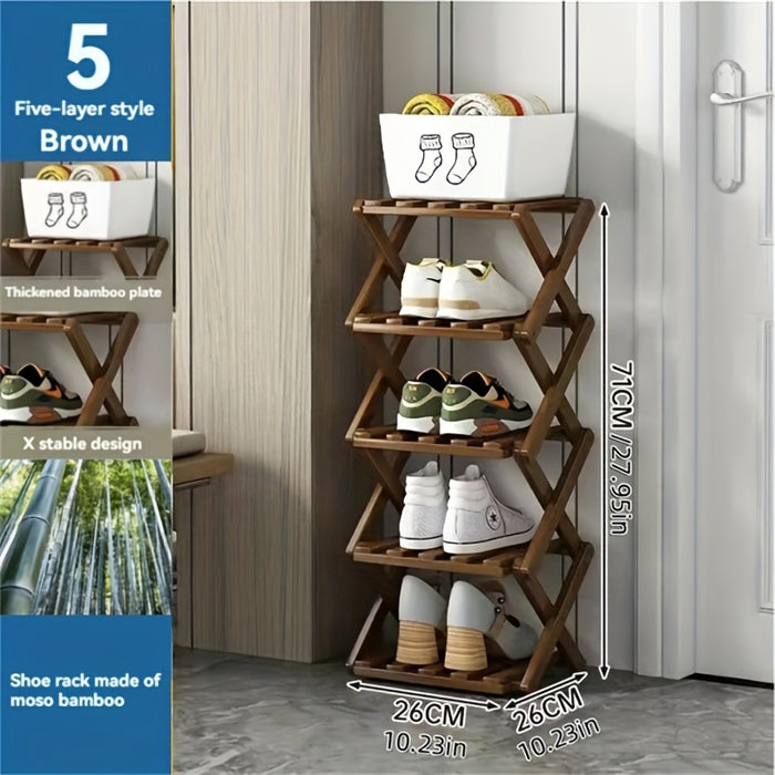 Functioneel Bamboe Schoenenrek – Compact en Flexibel voor Kleine Ruimtes