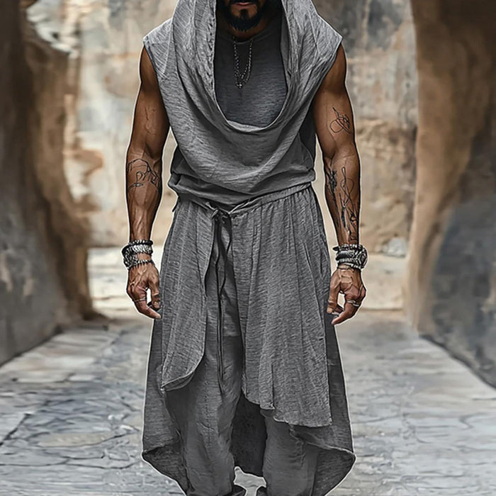 Stoere Mid-Length Heren Set – Mouwloos Vest en Baggy Broek