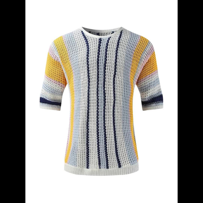 Casual Strepen Gebreide Trui – Comfortabel en Luchtig