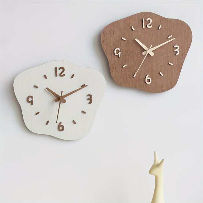 Orologio da Parete in Legno con Forma Irregolare – Movimento Silenzioso e Decorativo