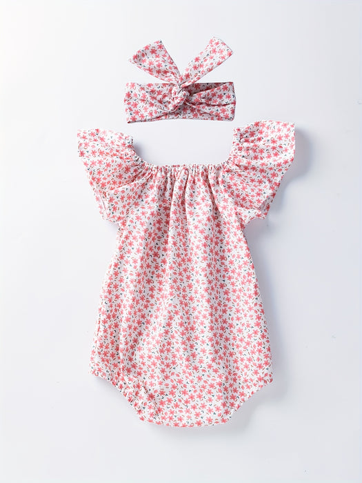 Body bébé avec motif floral – Coton doux et confortable