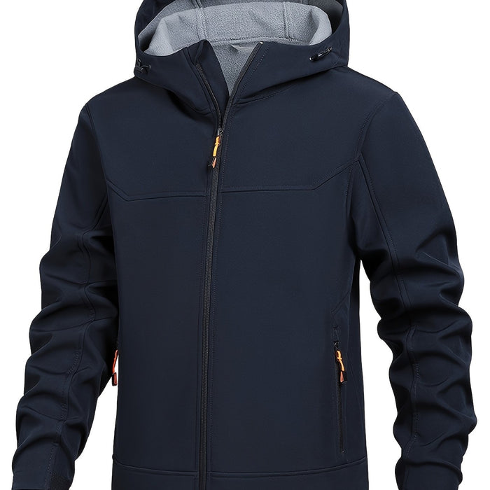Heren outdoor softshell jas met capuchon – Sneldrogend en windwerend