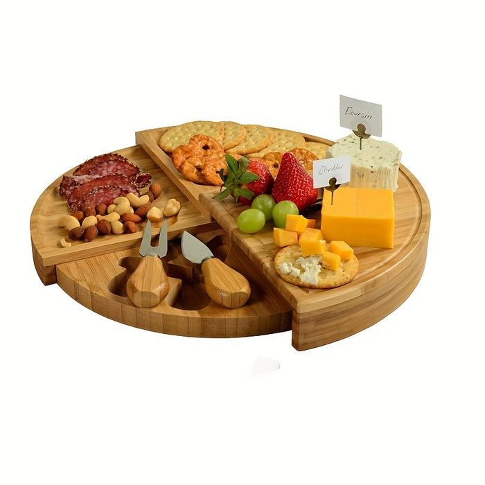 Bamboe Delights Kaas- en Snackplank Set – Origineel en Praktisch voor Gezellige Momenten