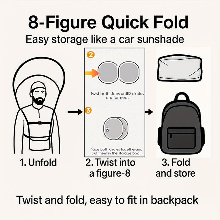 Ergonomische Draagbare Gebedshoed – UV Bescherming met Verstelbare Bandjes