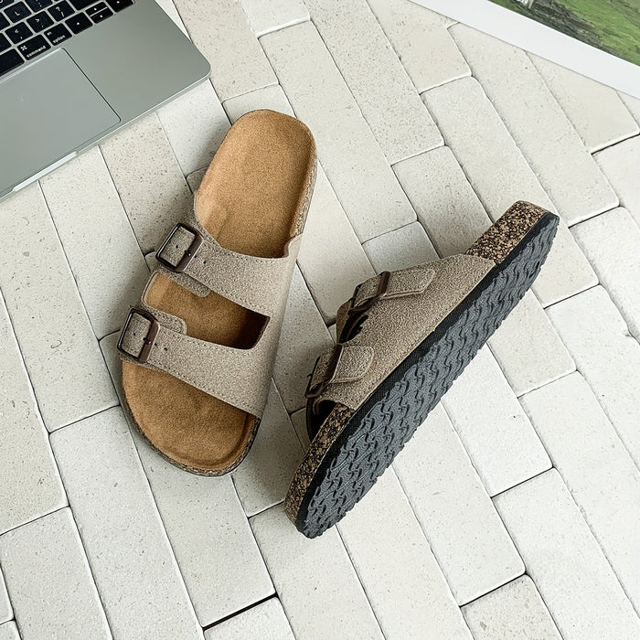 Retro Slides met Dubbele Verstelbare Gespen voor Heren  – Comfortabel en Stijlvol voor Heren