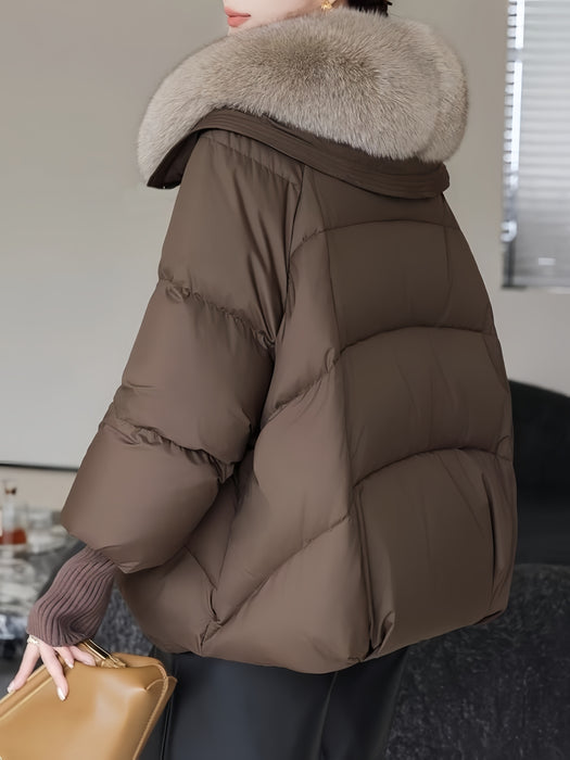 Bomber Femme avec Col Amovible – Chaud et Élégant