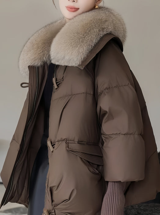 Bomber Femme avec Col Amovible – Chaud et Élégant