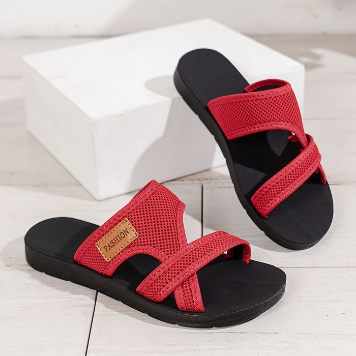 Dames Mesh Slide Sandalen – Lichtgewicht en Ademend met Kruisbandjes
