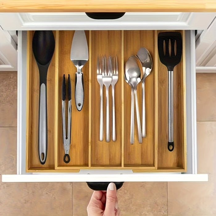 Organisateur de Couverts BambooExtend – Extensible et Ordonné