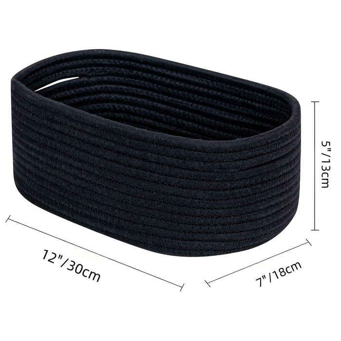 Cesto Portaoggetti Intrecciato Moderno per Armadio e Scrivania – Design Compatto e Elegante