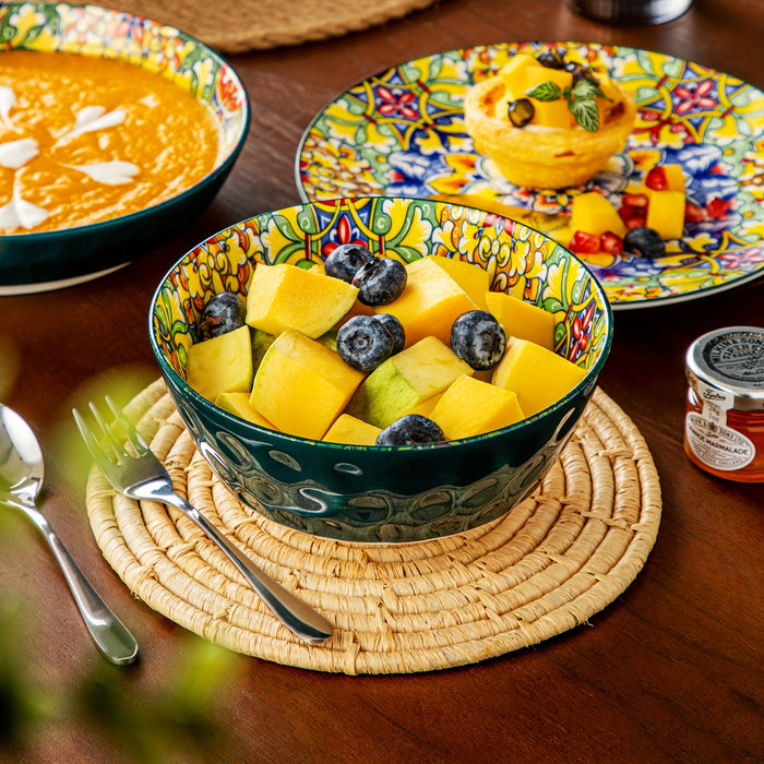 24-delige Diner Set – Steengoed in Bohemien Stijl