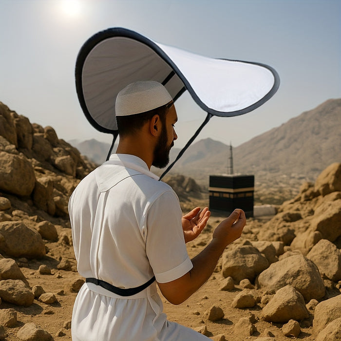 Ergonomische Draagbare Gebedshoed – UV Bescherming met Verstelbare Bandjes