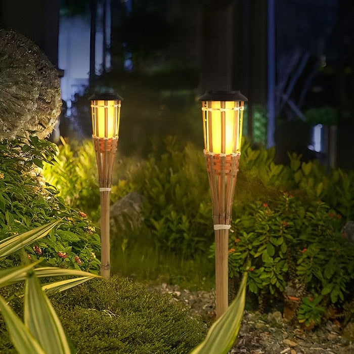 Solar Bamboo Flame Lantaarn – Sfeervol en Natuurlijk