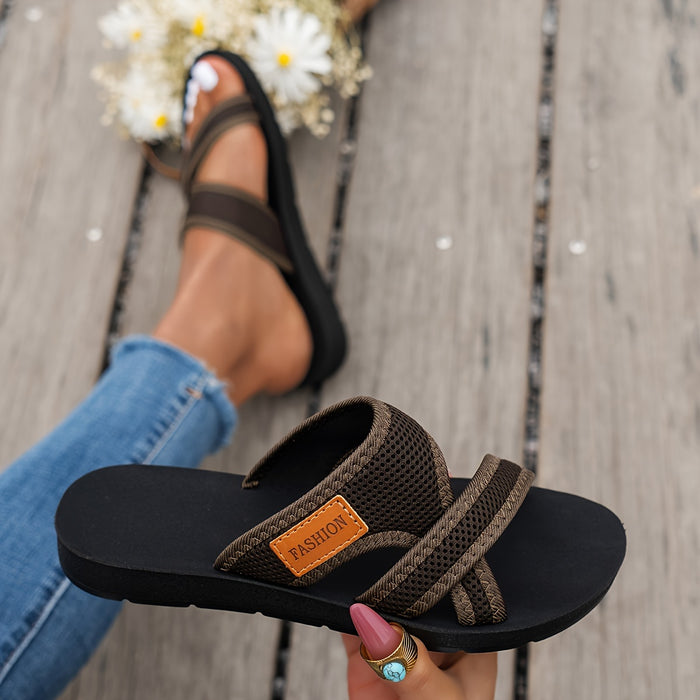 Dames Mesh Slide Sandalen – Lichtgewicht en Ademend met Kruisbandjes