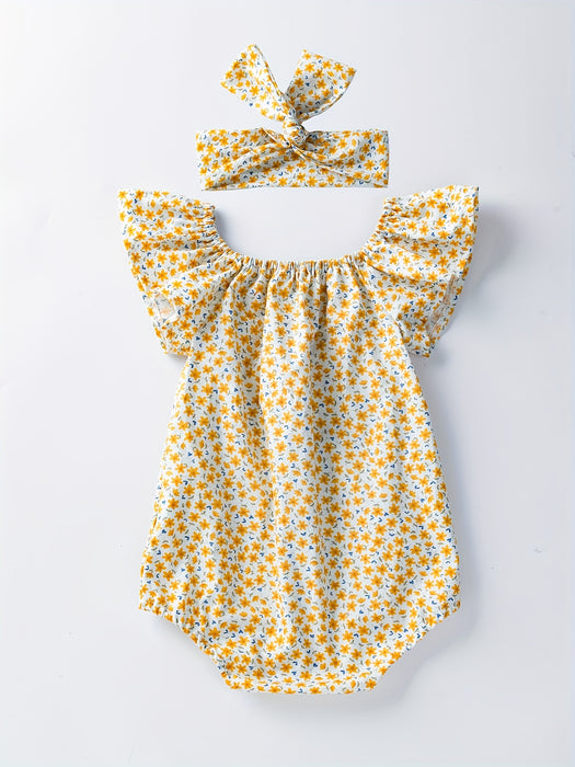 Body bébé avec motif floral – Coton doux et confortable