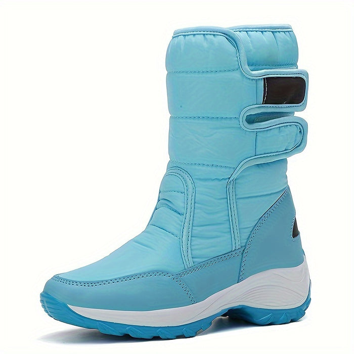 Dames Mid-Cut Snow Boots – Warme Winterlaarzen met Anti-Slip Zool en Klittenbandsluiting