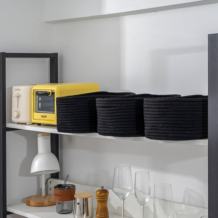 Cesto Portaoggetti Intrecciato Moderno per Armadio e Scrivania – Design Compatto e Elegante