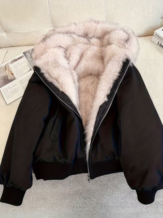 Damebomberjakke med kunstpels – elegant og varm til enhver sæson