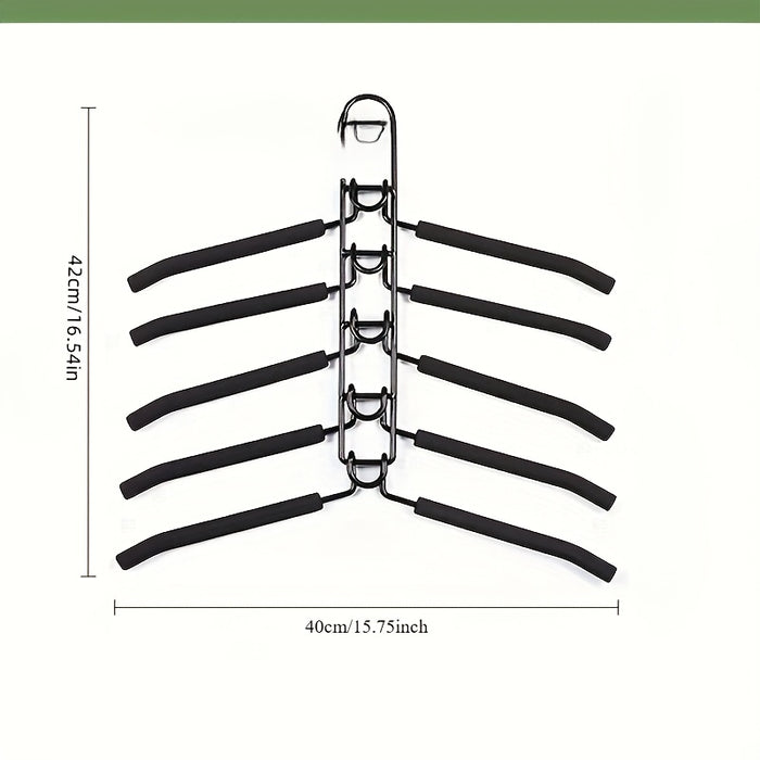 Multilaagse Kledinghangers Set – 5-in-1 Ruimtebesparende Organizer met Antislip Schuimkussentjes