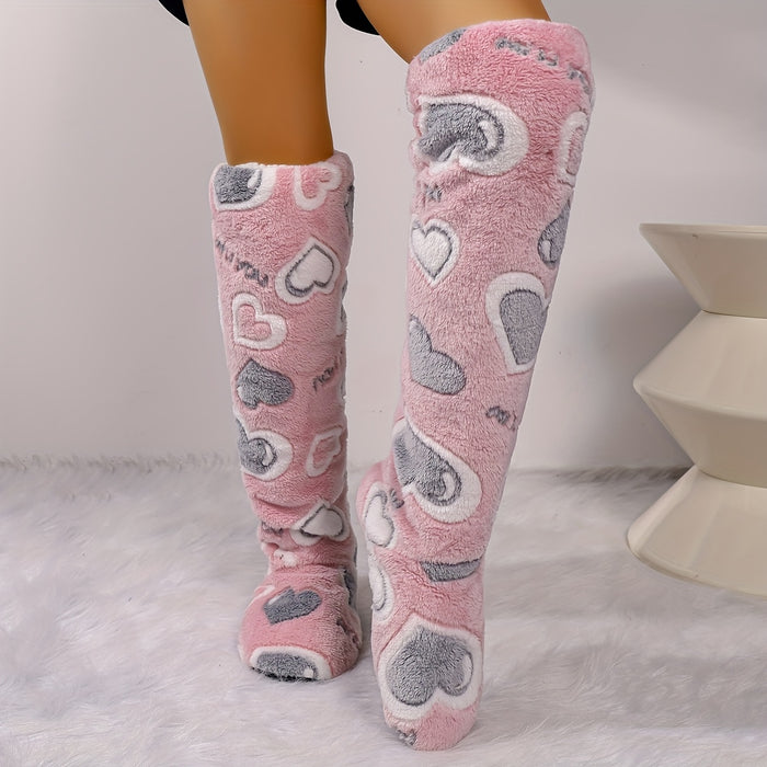 Bløde dametøfler med hjertemønster - Komfortable og stille