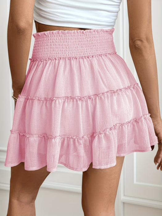 Bohemian Ruches Mini Rok – Licht en Comfortabel