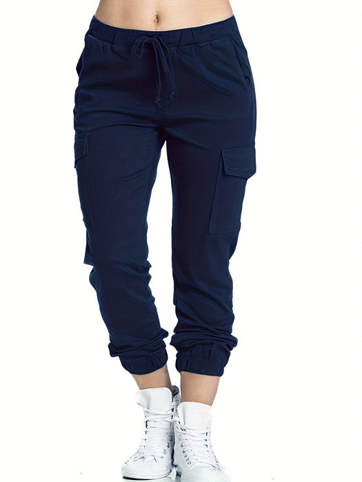 Pantalon cargo femme avec poches et coupe confortable, décontracté quotidien