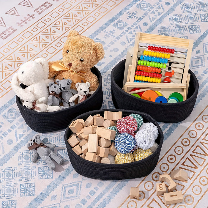 Cesto Portaoggetti Intrecciato Moderno per Armadio e Scrivania – Design Compatto e Elegante