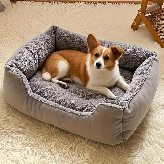 Blød Katte- og Hundekurv til Små Kæledyr med Komfortabel Plys Kant