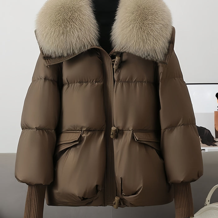 Bomber Femme avec Col Amovible – Chaud et Élégant