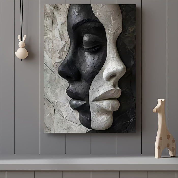 Abstract Vrouwelijk 3D Portret – DIY Canvas Set voor Kunstliefhebbers