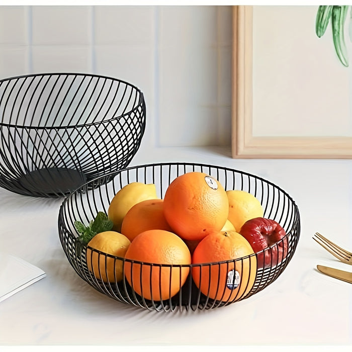 Ronde Metalen Fruitschaal voor Tafel en Keuken – Minimalistisch en Decoratief Ontwerp