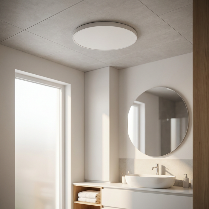 Lampada da Soffitto LED Rotonda con Bordo Dorato – Design Sottile e Luce Soffusa