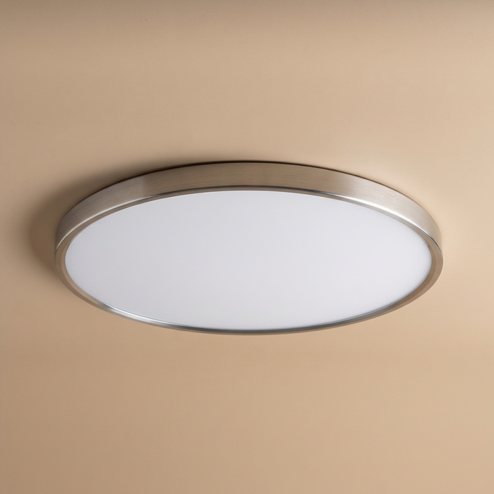 Lampada da Soffitto LED Rotonda con Bordo Dorato – Design Sottile e Luce Soffusa