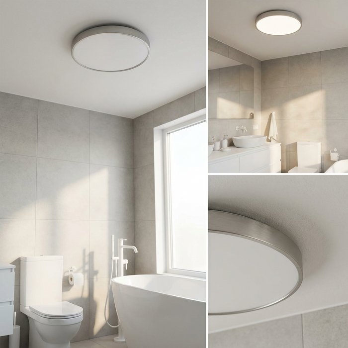 Lampada da Soffitto LED Rotonda con Bordo Dorato – Design Sottile e Luce Soffusa