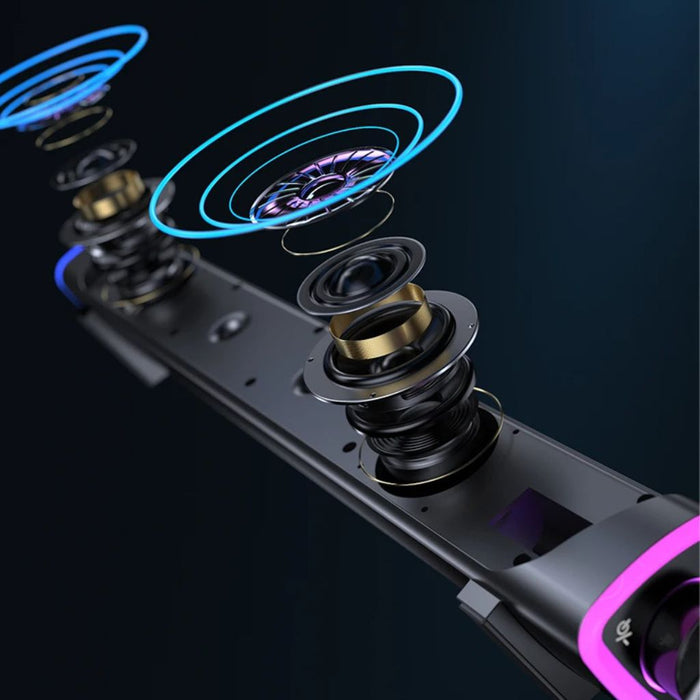 SonicBeam Gaming Soundbar – Dynamisch Geluid met LED-Sfeer
