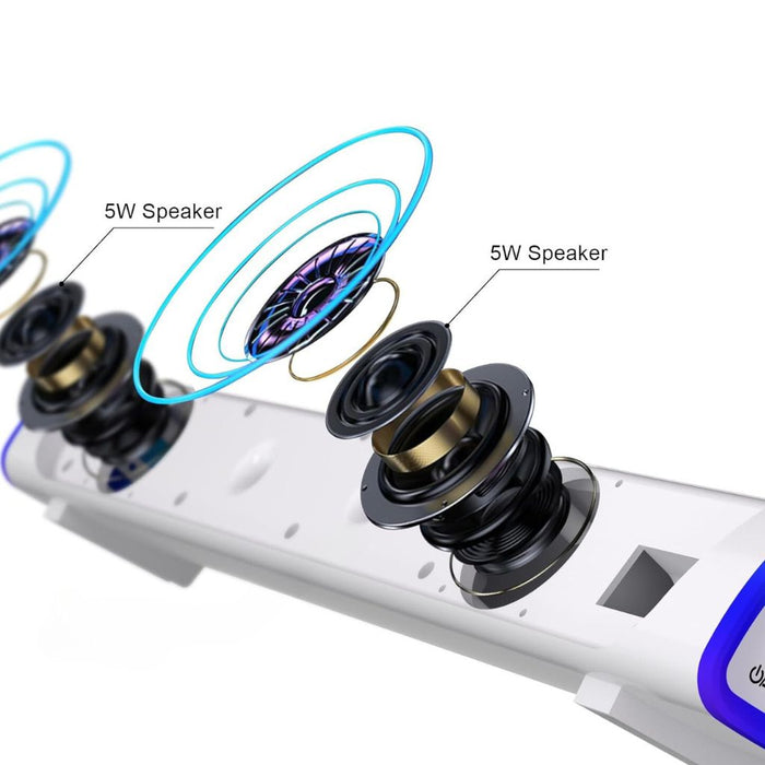 SonicBeam Gaming Soundbar – Dynamisch Geluid met LED-Sfeer