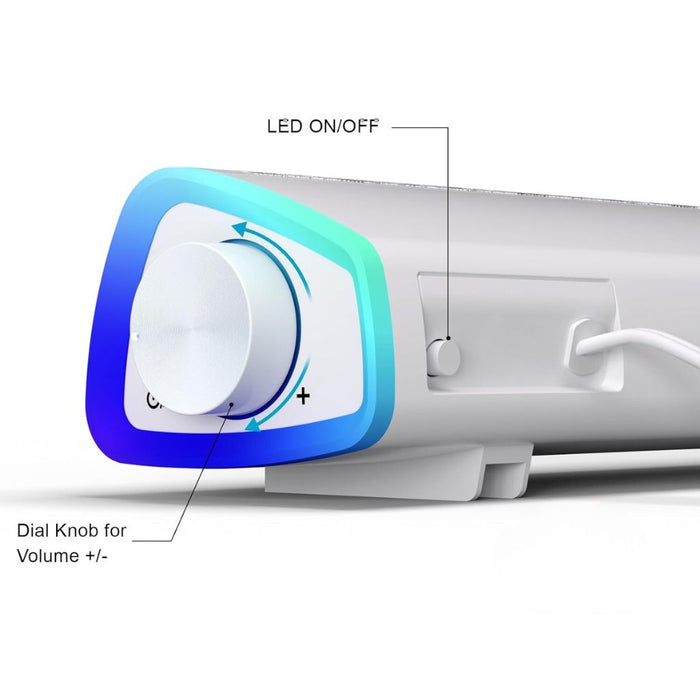 SonicBeam Gaming Soundbar – Dynamisch Geluid met LED-Sfeer