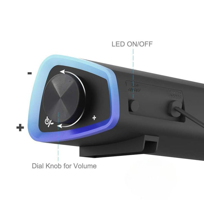 SonicBeam Gaming Soundbar – Dynamisch Geluid met LED-Sfeer