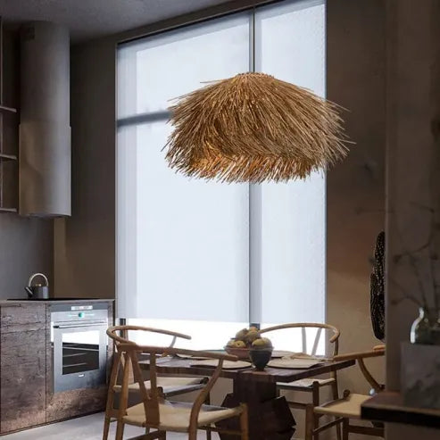 Handgemaakte Rattan Hanglamp voor Warme Natuurlijke Sfeer in Huis