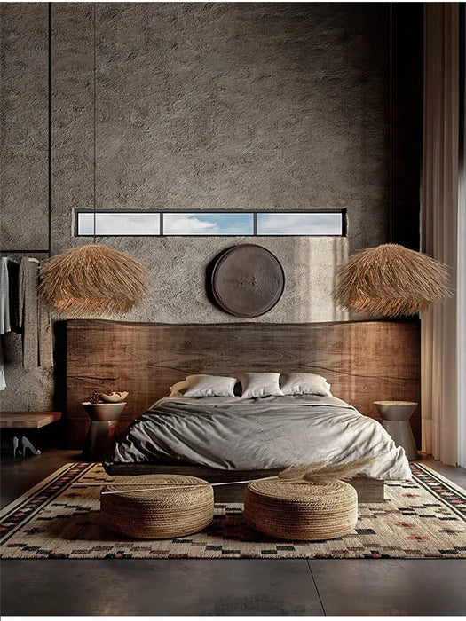 Handgemaakte Rattan Hanglamp voor Warme Natuurlijke Sfeer in Huis