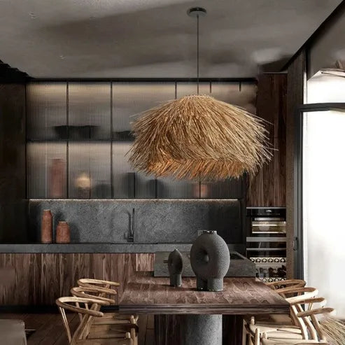 Handgemaakte Rattan Hanglamp voor Warme Natuurlijke Sfeer in Huis