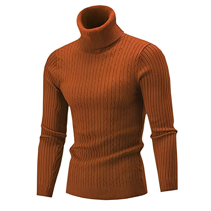 Pull col roulé torsadé pour homme – Confort chaud et élégance intemporelle