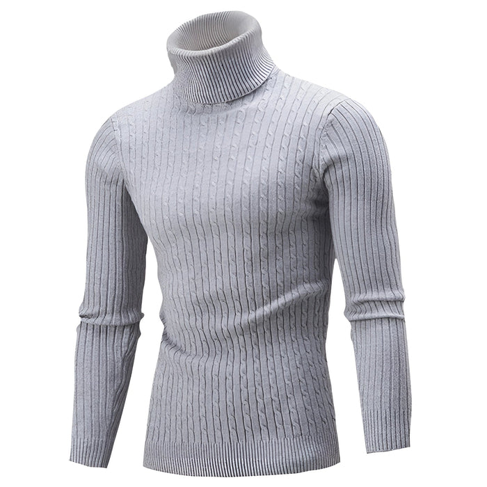 Pull col roulé torsadé pour homme – Confort chaud et élégance intemporelle