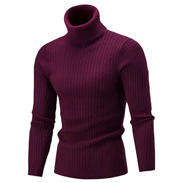 Pull col roulé torsadé pour homme – Confort chaud et élégance intemporelle
